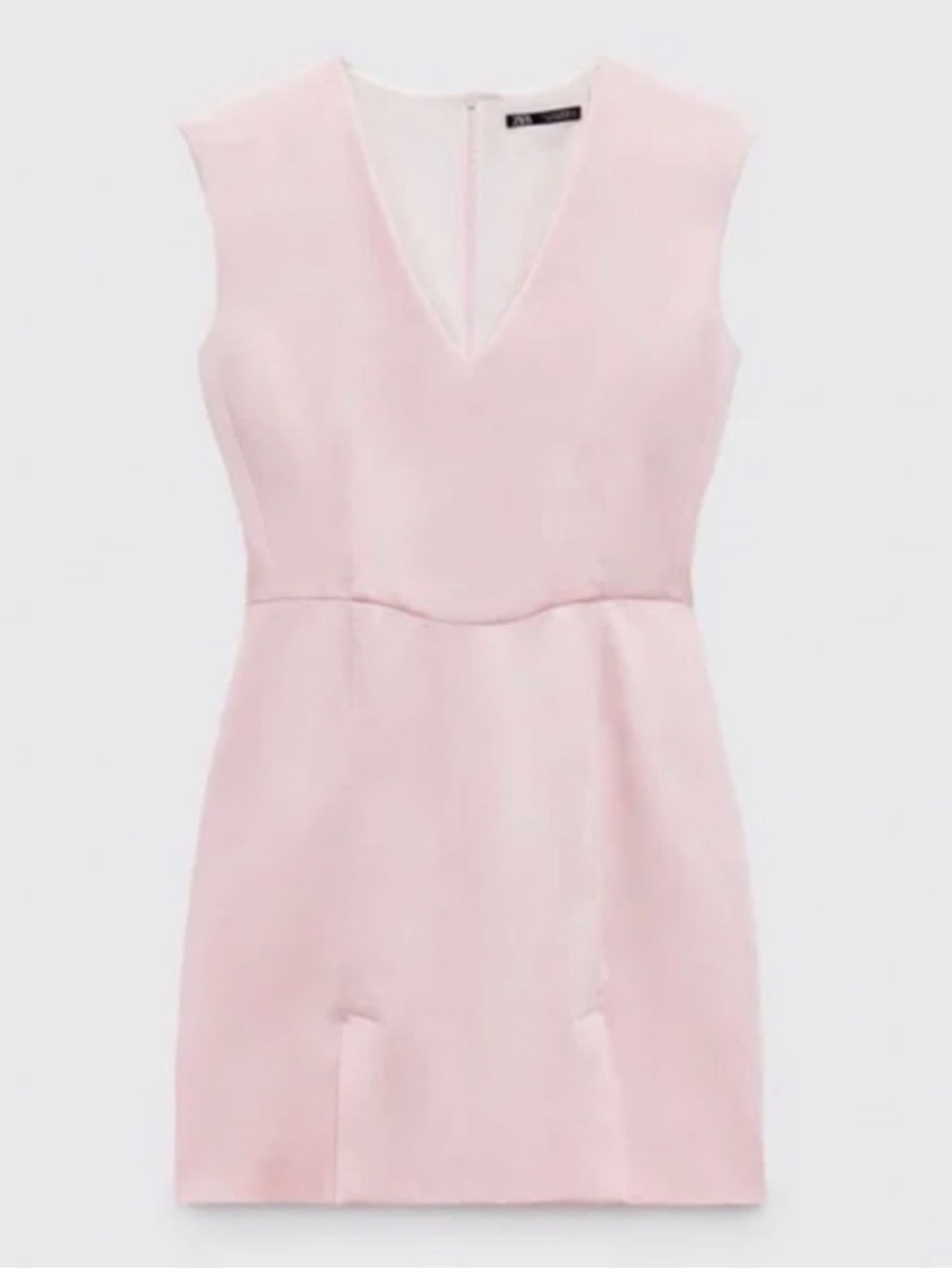 Zara Pale Pink V-Neck Mini Dress